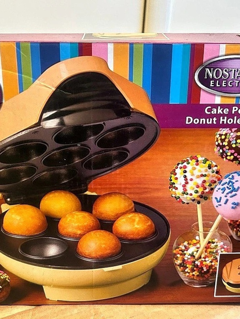 Nostalgia Electrics Cake Pop & Donut Hole Bakery Brown & Black